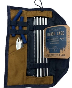 United By Blue Stainless Steel Utensil Kit With Case For Camping, Travel, Work.. - Picture 1 of 7