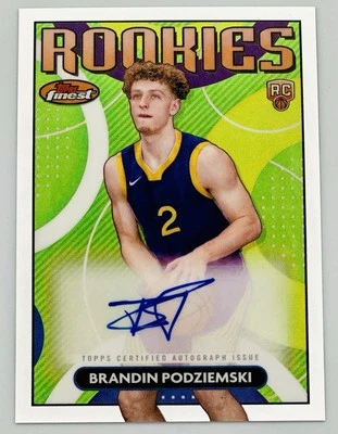 2024 TOPPS FINEST BRANDIN PODZIEMSKI FINEST ROOKIES AUTO AUTOGRAPH ROOKIE RC - Image 1 of 3