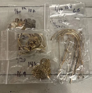 Konvolut Gold gefüllt Schmuckschrott 134 + Gramm 1/10, 1/20, 10K, 12K, 14K - Bild 1 von 6