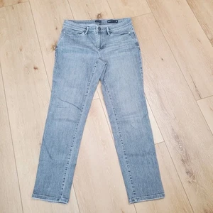 J Jill Denim Authentic Fit Slim Ankle Gray Jeans Size 8 Stretch Classic Faded - Picture 1 of 17