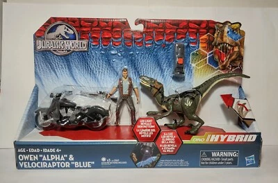 Jurassic World Owen Alpha & Velociraptor Blue Motorcycle Dino Hybrid New 2015 - Image 1 of 2