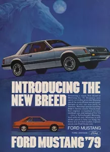 Ford Mustang 1979 vehículo de auto nueva raza anuncio de revista de 1 página - Imagen 1 de 1
