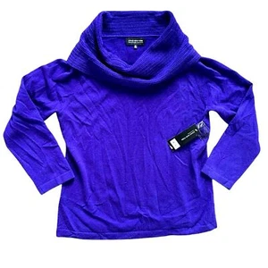 NWT Jones New York 100% Cashmere Purple Cowl Neck Sweater Women's size XL - Picture 1 of 9
