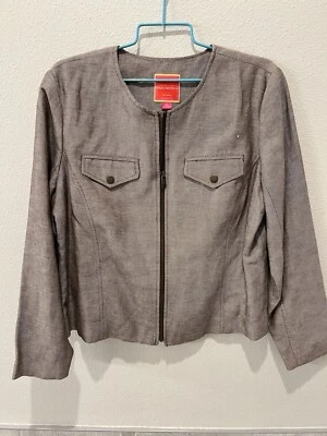 Isaac Mizrahi Talla VXL Mezcla de Lino Marrón Traje Chaqueta Carrera Elegante Foto 1 de 3