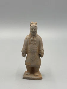 Vintage Chinese Terracotta Clay Qin Emperor Warrior Soldier Figure China 4 1/2'' - Picture 1 of 6