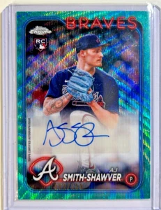 AJ Smith Shawver AUTO~RC # 2/199 Topps Chrome 2024 Aqua Wave Refractor Autograph - Picture 1 of 2