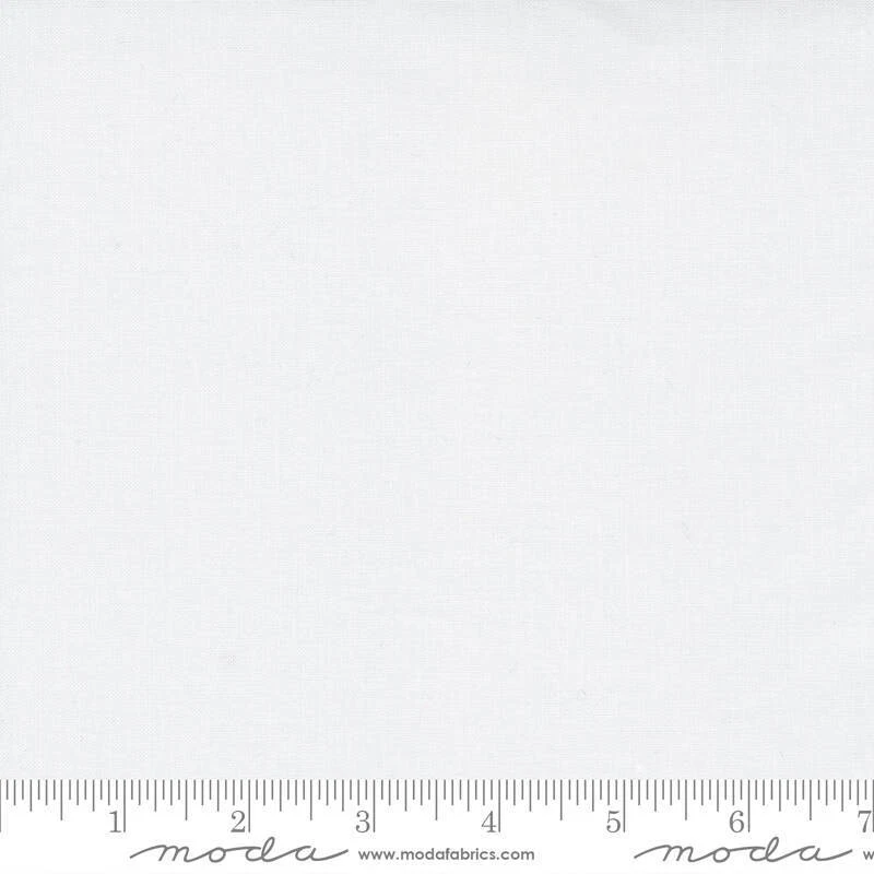 Moda BELLA SOLIDS SILKY Super White 9900 436S Quilt Fabric By The Yard - Image 1 of 1