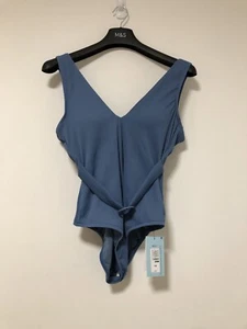 M&S Sun Smart Chlorine Resistant Plunge Belted Swimsuit UPF 50+ UK 14 - Picture 1 of 12