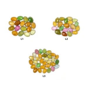 Juego de piedras preciosas naturales sin tratar multicolor corte ovalado en forma de pera de piedra preciosa turmalina - Imagen 1 de 4