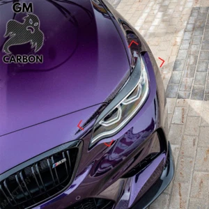 Gloss Black Headlight Eyelid Eyebrow Trim For BMW 2 Series F22 M2 M Sport 15-19 - Picture 1 of 5