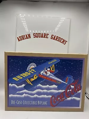 Vintage Coca Cola Die Cast Collectible Biplane Airplane Bank F601 Polar Bear - Image 1 of 3