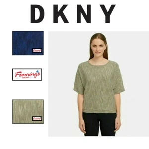 DKNY Short Sleeve Loose Fitting Marled Cozy Shirt Top | F13 - Picture 1 of 8