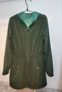 Old Navy Active Women's Size M Green Water Resistant Hooded Rain Jacket *Read - Picture 1 of 9