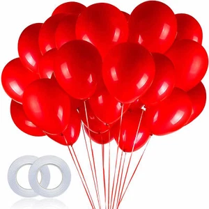 100 GLOBOS AÉREOS ROJOS para helio aire fiesta decoración cumpleaños cumpleaños infantil Ø30m - Imagen 1 de 10