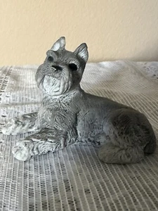 Enesco 1986 Kathy Wise Gray Schnauzer Terrier statuina cucciolo cane - Foto 1 di 6