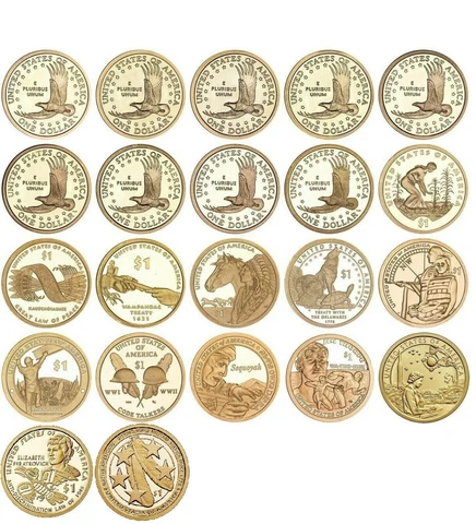 2000-2021 S Native American Sacagawea Proof Dollar Run Gem 22 Coins complete Set Cover