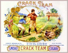 93903 Crack Team Baseball Smoke Cigar Box Inner Wall Print Poster Poster