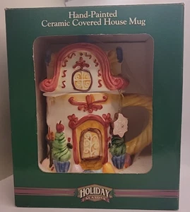 Handbemalt Keramik Lebkuchenhaus Weihnachten Urlaub heiße Kokosnuss großer Becher - Bild 1 von 1