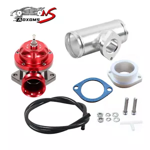 Red Universal Billet Aluminum Type-RS Turbo Blow Off Valve+2.5" BOV Flange Pipe - Picture 1 of 10