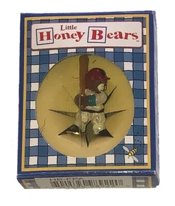 Little Honey Bears Miniature Figurine NIB Baseball Player in Blue/White Box - Picture 1 of 1