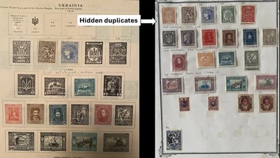 (8) Conjunto de estampillas de Ucrania (Ucrania) 1918-1920, todas como nuevas, SC# 63, 64 (Imperf), + Foto 1 de 4