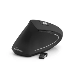 MediaRange MROS233 Souris verticale pour gaucher 1600 DPI noir - Photo 1/4