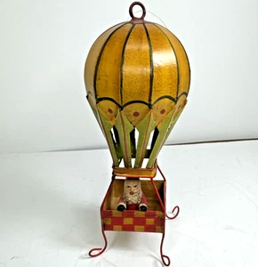 "Adorno de hojalata de Navidad globo aerostático de 6"" vintage Dept 56 Toys In The Attic" - Imagen 1 de 10