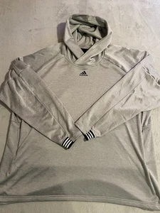 Adidas Center Logo Hoodie Mens 3XL Dri-Fit Gray - Picture 1 of 1