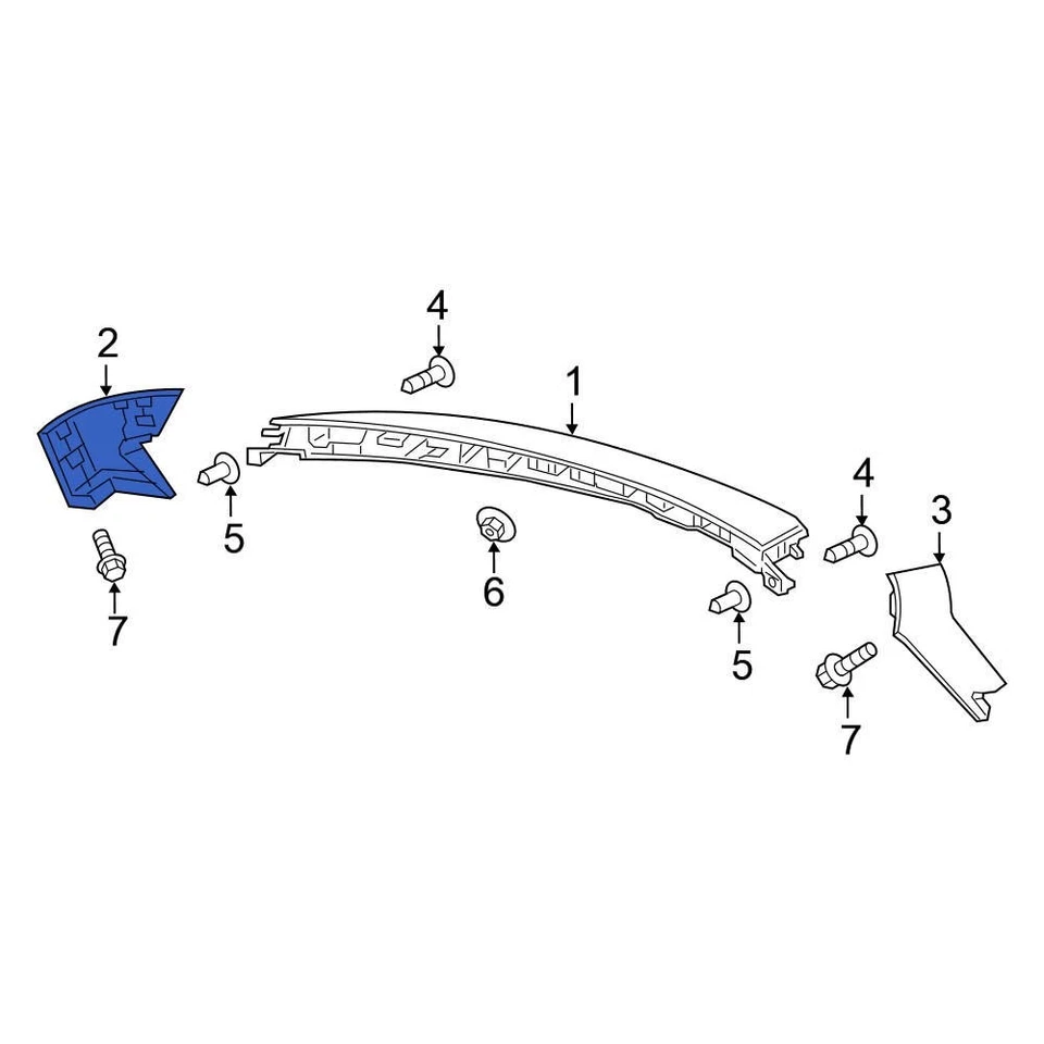 For Nissan Murano 2015-2023 Nissan 960325AA0A Rear Right Spoiler - Image 1 of 1