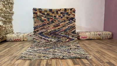 Vintage Moroccan Boucherouite Rug – Handmade Multicolor Shaggy Runner – Boho - Image 1 of 4