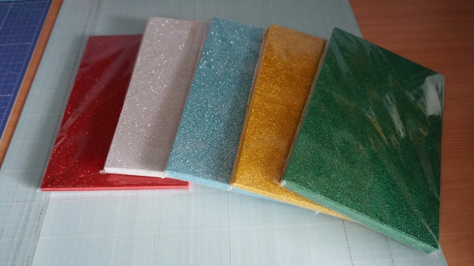 10 Bogen Schaumgummi Moosgummi mit Glitzer 20x30 cm Deko dekorieren basteln - Bild 1 von 3