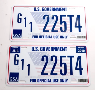 Utilería de película - Un par de matrículas federales de EE. UU. Foto 1 de 4