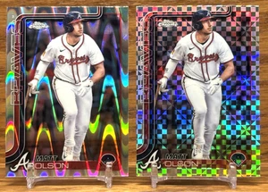LOTE MATT OLSON X-Fractor + refractor RayWave | 2025 Topps Chrome BRAVES #193 - Imagen 1 de 2