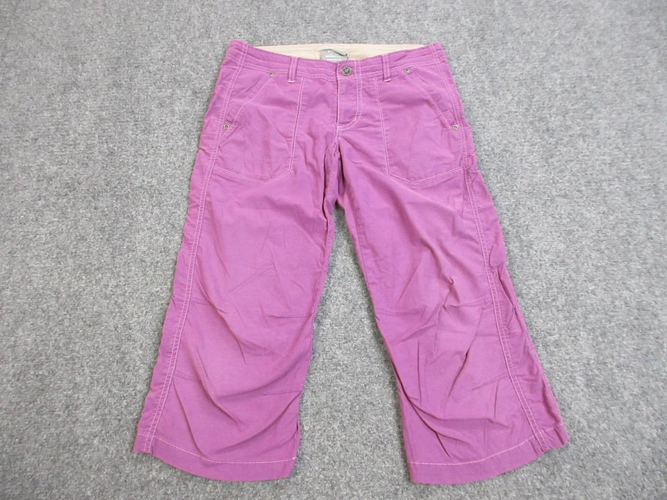 Pantalones Kuhl Mujer 4 Púrpura Recortados Capri Flor Bordado Senderismo Aire Libre Informal Foto 1 de 4