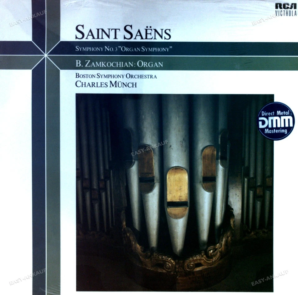 Saint-Saëns, Zamkochian, Boston Symphony - Symphony No. 3 Organ Symphony LP . - Image 1 of 1