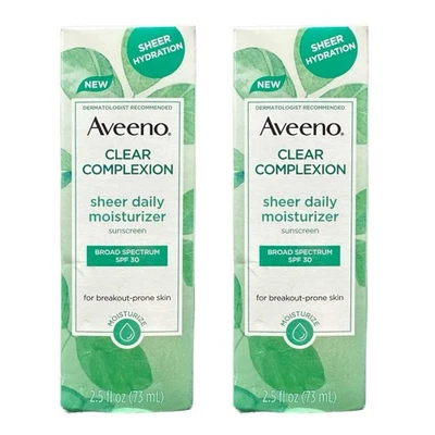 (2) Aveeno Clear Complexion Sheer Daily Moisturizer SPF 30 2.5 oz DISCONTINUED - Image 1 of 4