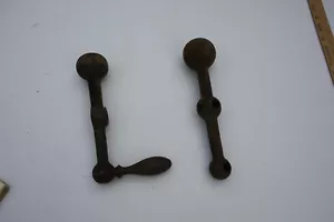 Pair Antique Hand Tool Crank Handles (UE1/JSF6) Lathe Drill Press Table Saw Mill - Picture 1 of 13