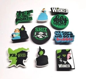 10 Piece Wicked Musical Theme Silicone Shoe Charms Compatible for Clog Shoes - Picture 1 of 2