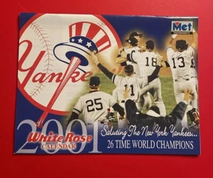 NEW YORK YANKEES 2001 MLB Baseball Calendar Vtg 26x World Series Champions - Picture 1 of 7