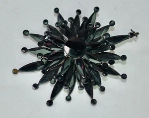 Pendentif antique bijoux deuil victorien jet star - Photo 1/3
