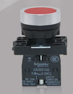 5PC New Schneider XA2EA42 Flat Head Button 1NC Red - Picture 1 of 1