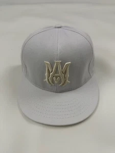 Amiri Men's Michael Amiri Logo White Embroidered Baseball Cap Size M 7 1/8 - Picture 1 of 8