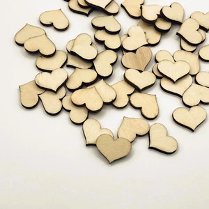 50 Holz Herzen 1,5cm Streudeko Basteln Liebe Hochzeitsdeko Valentinstag braun - Bild 1 von 3