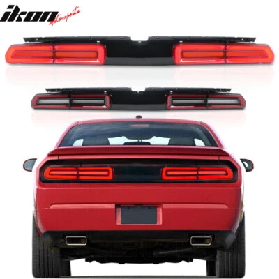 Fits 08-14 Dodge Challenger Sequential Turn Signal LED Tail Lights 2PC - Red Foto 1 de 4