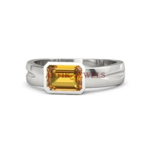 Natural Citrine Gemstone with 925 Sterling Silver Ring for Women's #4043 - Picture 1 of 10
