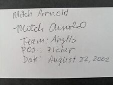 2002 AZL Angels: Mitch Arnold, SIGNED 3x5 Card