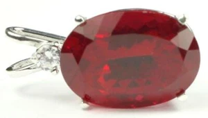925 Sterling Silber Anhänger, Created Rubin, SP085 - Bild 1 von 4
