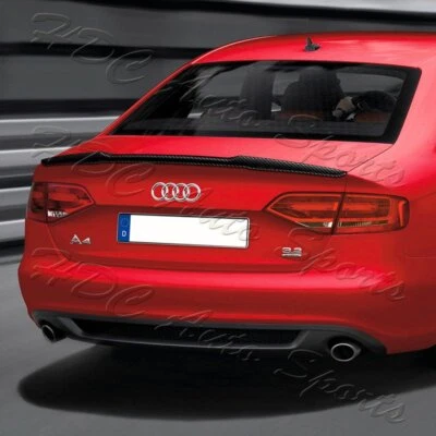 For 09-12 Audi A4 Quattro B8 Sedan V-Style Real Carbon Fiber Trunk Lid Spoiler - Image 1 of 4