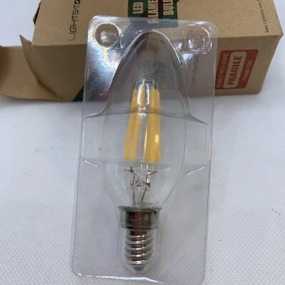 3 LED Filament Light Bulbs E12 C11 600 Lumen 6 Watt 60w Candle Light Bullet Bulb - Image 1 of 3
