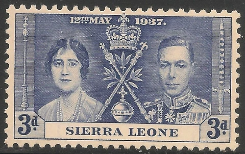 Sierra Leone #172 (CD302) VF MNH - 1937 3p Queen Elizabeth and King George VI Cover